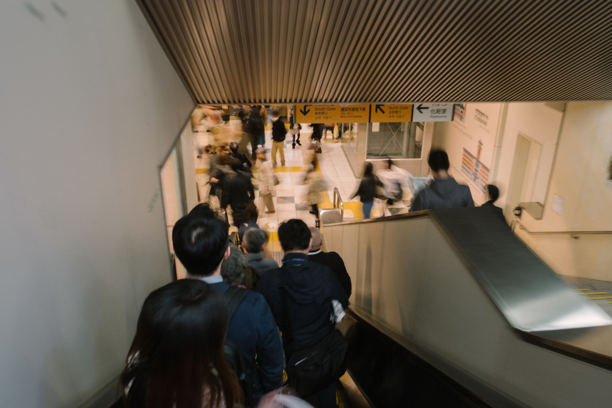 people in an escalator